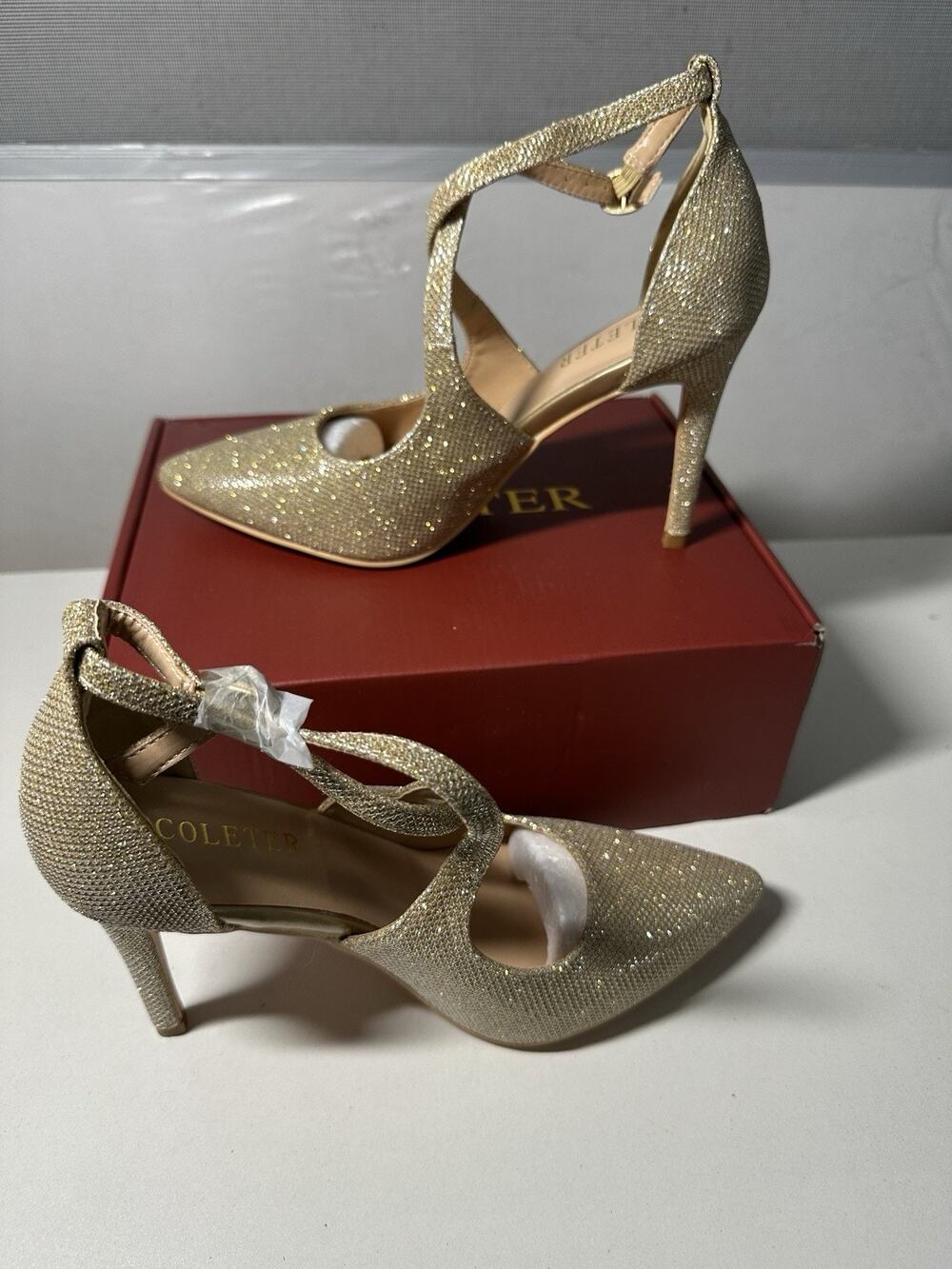 COLETER Women's 4" Pointed Toe D'Orsay Pumps Stilettos High Heel Sz 7